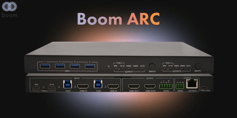 Boom Collaboration launches the Boom ARC, a dual-host bridge designed to revolutionize hybrid video conferencing with automatic host switching, USB-C power, and HDMI flexibility.